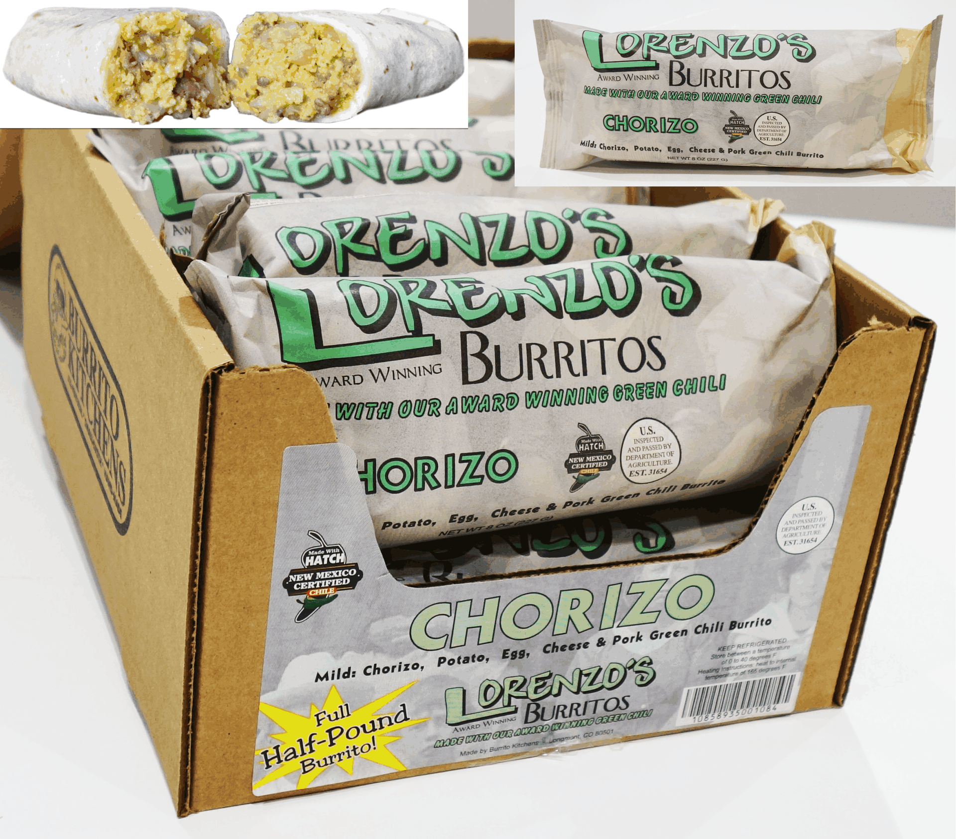 Lorenzo's Chorizo Breakfast Burrito 12 count Case – Burrito Kitchens